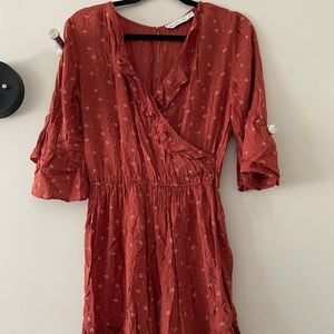Abercrombie Red Floral Print Romper size small